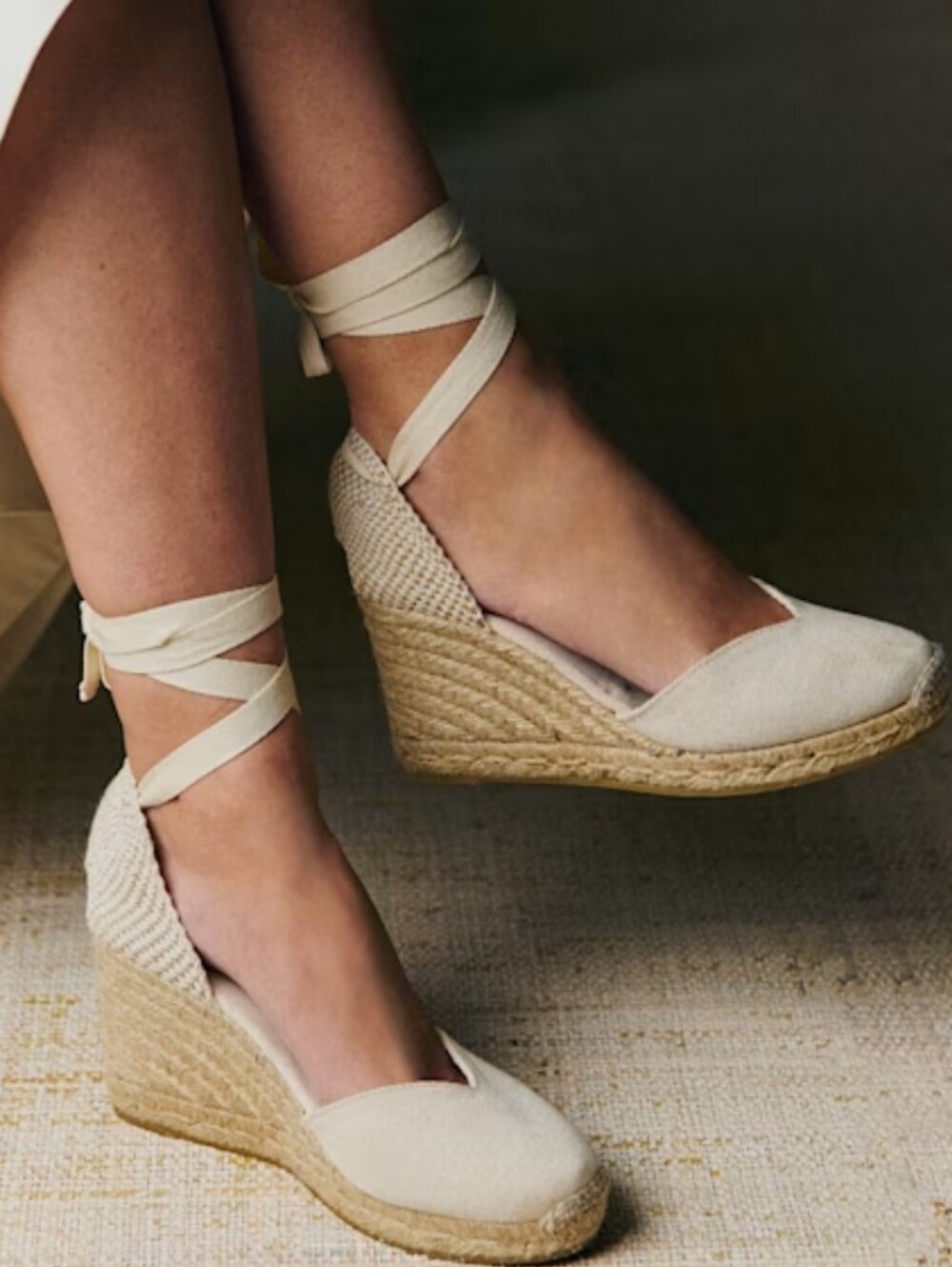 Castaner Chiara Natural Wedge Canvas Espadrilles size 10